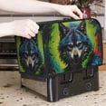 thumbnail image 2 of Toaster Covers 2 Slice, Realistic Style Wolf Warrior Waterproof Bread Machine Cover Fits for Standard 2 Slice Toasters, Home Decor Toaster Protection with Hanging Rope, 2 of 7