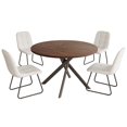 thumbnail image 2 of 45.3" Round Dining Table Set, Mid Century Modern Round Dining Table for 4 Person, with Steel Legs, Coffee Table for Kitchen Dining Room, Office, Save Space, 2 of 6