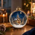 thumbnail image 5 of Sahpxhe Christmas Ornaments, Clear Ball Snowy Winter Church Scene Printed Hanging Decor for Christmas Tree Window Home Decorations, 5 of 6