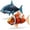 Shark + Goldfish, variant on Remote Control Shark Balloon Toy for Kids Inflatable Air Shark Balloon RC Shark Blimp Fish Toy for Kids Gifts Party Decorations