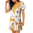 thumbnail image 2 of Easygdp Honey Bee Set Camisón de manga corta para mujer, informal, estampado, 2 of 6