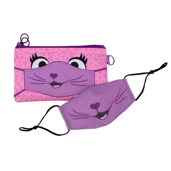 ZIPIT Face-It Kit for Girls, Pouch with Antibacterial Material + Matching Face Mask (Pink)