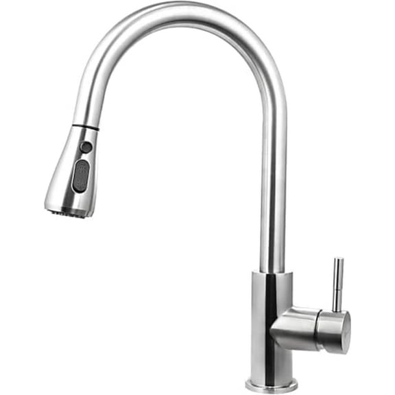Kitchen Faucet Single Handle High Arc Kitchen Sink Faucet with Pull-Down Spray Stainless Kitchen Faucet Steel Brushed Nickel for Farmhouse Rv Bar SP-10028$$Tools & Hardware Other