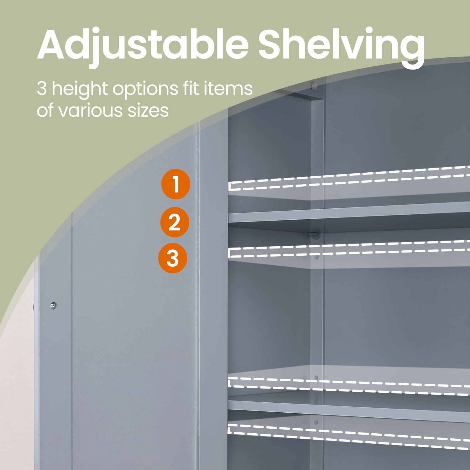 LEDREM Bathroom Cabinets Freestanding, Bathroom Storage Floor Cabinet with Doors and Adjustable Shelves, Dove Gray