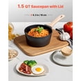 thumbnail image 2 of VEVOR 1.5 QT Saucepan, Nonstick Saucepan with Tempered Glass Lid, Multipurpose Cooking Sauce Pot with Detachable Handle, Sauce Pan Small Kitchen Cooking Pot with Coating, Induction Compatible, Black, 2 of 9