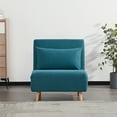 thumbnail image 4 of A&D Home Tustin Polyester Convertible Futon Chair, Peacock Blue, 4 of 11