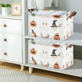 thumbnail image 2 of Yayeee Foldable Storage Basket for Shelves with Handles Waterproof Cloth Bins, Orange Magical Halloween, 2 of 7