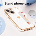 thumbnail image 4 of Designed for iPhone 14 Plus Case White Love Hearts Design for Women Girl Men, Luxury Plating with Strap Stand Full Camera Lens Protection Bumper for iPhone 14 Plus 6.7", 4 of 12