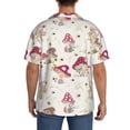 thumbnail image 3 of Fotbe Floral Mushroom Camisa Estampada de Manga Corta para Hombre, Casual de Verano, Estilo Playero, Sin Arrugas-Small, 3 of 5