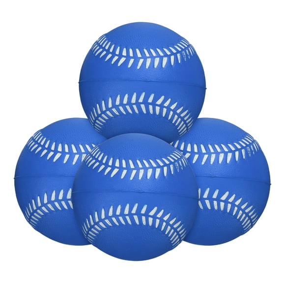 Uxcell Soft Sponge Foam Baseballs, PU Solid Baseballs Training Practice Ball 9" & 4 Pack & Blue-Fitting for (Daily Practice/Fun Sports/Competition)