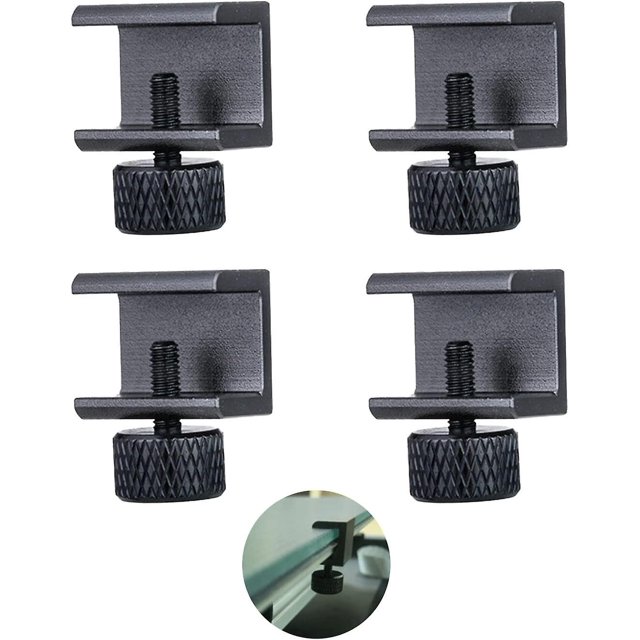 BR Clips de cama de vidrio ajustables para impresora 3D - Juego de 4, soporte de montaje de aleación de aluminio para plataforma de vidrio de cama caliente, accesorios de impresora