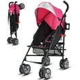 thumbnail image 4 of Patiojoy Lightweight Foldable Baby Stroller Aluminum frame proof UV canopy Pink, 4 of 10