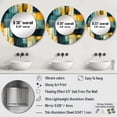 thumbnail image 4 of Designart "Fusion Of Yellow And Teal Abstract Geometrics" Geometric Yellow Large Round Mirror - Round Bedroom Mirror Wall Decor - Modern Round Printed Mirror - 36" x 36", 4 of 6