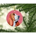 thumbnail image 2 of Basset Hound Valentine's Love and Hearts Ceramic Ornament, 2 of 3