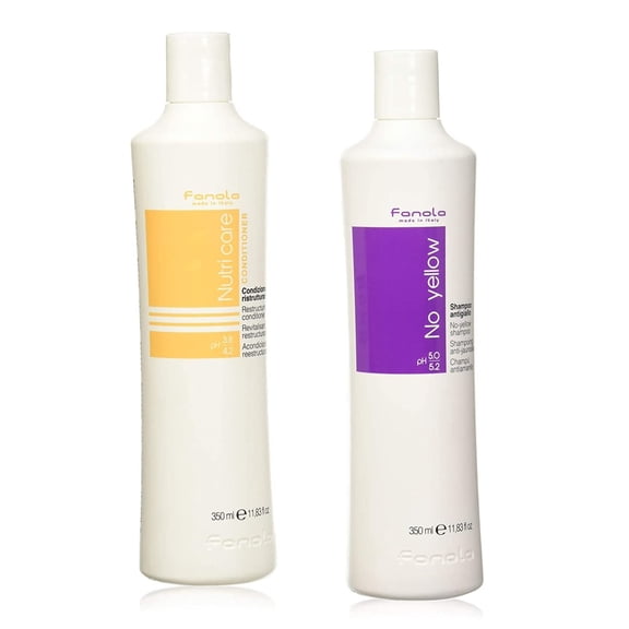 Fanola No Yellow Shampoo, 11.83 oz 1 Pc, Fanola Nutri Care Restructuring Conditioner, 11.83 oz 1 Pc
