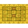 thumbnail image 1 of Ahgly Company Machine Washable Indoor Rectangle Abstract Yellow Modern Area Rugs, 2' x 5', 1 of 4