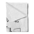 thumbnail image 2 of TV Show Soft Flannel Fleece Throw Blanket, Electronic Fashion Themed Progress of Television Concepts, Cozy Plush for Indoor and Outdoor Use, 50" x 70", Charcoal Grey Pale Grey, by Ambesonne, 2 of 5