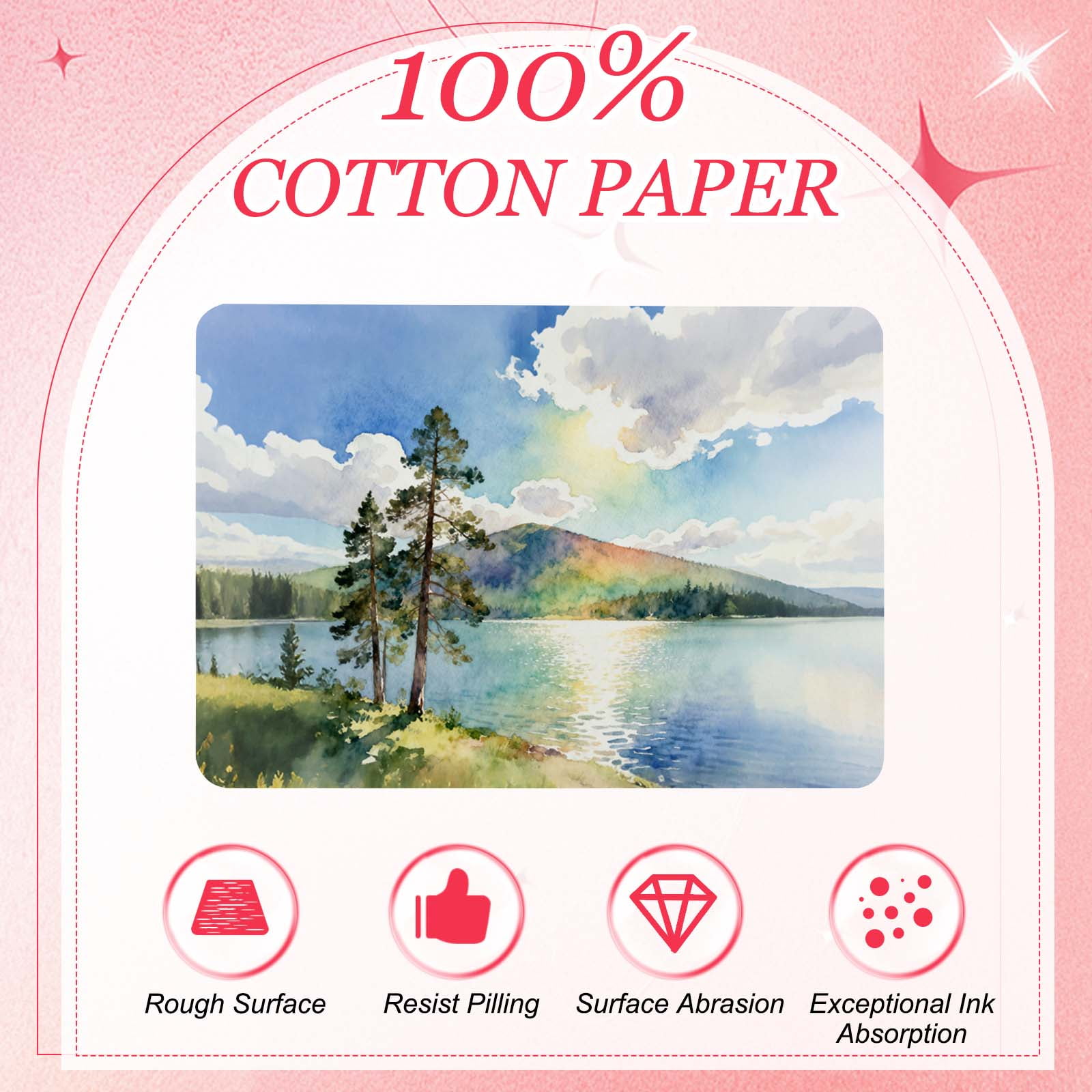 Uxcell 40 Sheets Watercolor Postcards, 100% Cotton 4x6 Inch Watercolor Paper with Purple Tin Box Blank Postcards Rough for Mailing Painting Invitations Greeting Cards(140lb/300gsm)