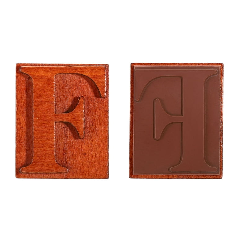 Uxcell Letter Stamps Wood Rubber Stamp Character F Vintage Alphabet Stamps Set Wooden Stamp Stamper, Brown, Size: Small