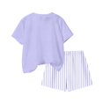 thumbnail image 6 of LvhaoGJOB Little Kids Girls T-Shirt and Shorts Outfit Set, Beige - large yellow bow graphic, notebook print with pink bow, 6 of 6