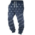 thumbnail image 1 of Pantalones largos para hombre con estampado, bolsillos con cordón, elásticos y dobladillo., 1 of 3