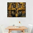 thumbnail image 3 of Nawypu Lion Motivational Canvas Wall Art Christian Cross Lion Wall Decor Jesus Lion Of Judah Pictures Prints Inspirational Scripture Gifts Home Framed Artwork For Living Room Bedroom Bathroom, 3 of 5