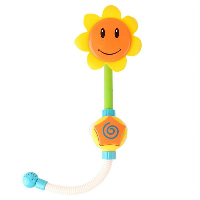 1pc Spray Handheld Fun Bath Sprayer Flower Tool Juguetes de agua Aspersor Ducha para niños Bañera Jugar Baño amarillo Cabeza de niño pequeño para bebé Niños Juguete Girasol