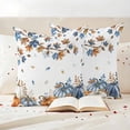 thumbnail image 3 of Navy Blue Pumpkin Fall Outdoor Waterproof Pillow Covers, Thanksgiving Maple Leaves Branches Decorative Square Throw Pillowcase Sofa Cushion Sham for Patio/Couch/Chair, 16"x16" 2 Pack, 3 of 8