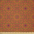 thumbnail image 2 of Ambesonne Abstract Fabric by the Yard Microfiber, Symmetrical Floral Motifs, 2 Yards, Dark Magenta and Marigold, 2 of 2
