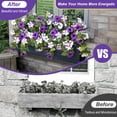 thumbnail image 5 of TETOU 2Pcs Artificial Fake Flowers , Faux Petunias Silk Flower UV Resistant No Fade for Spring Home Garden Balcony Yard Porch  Indoor Outdoor Decoration(Purple White), 5 of 10