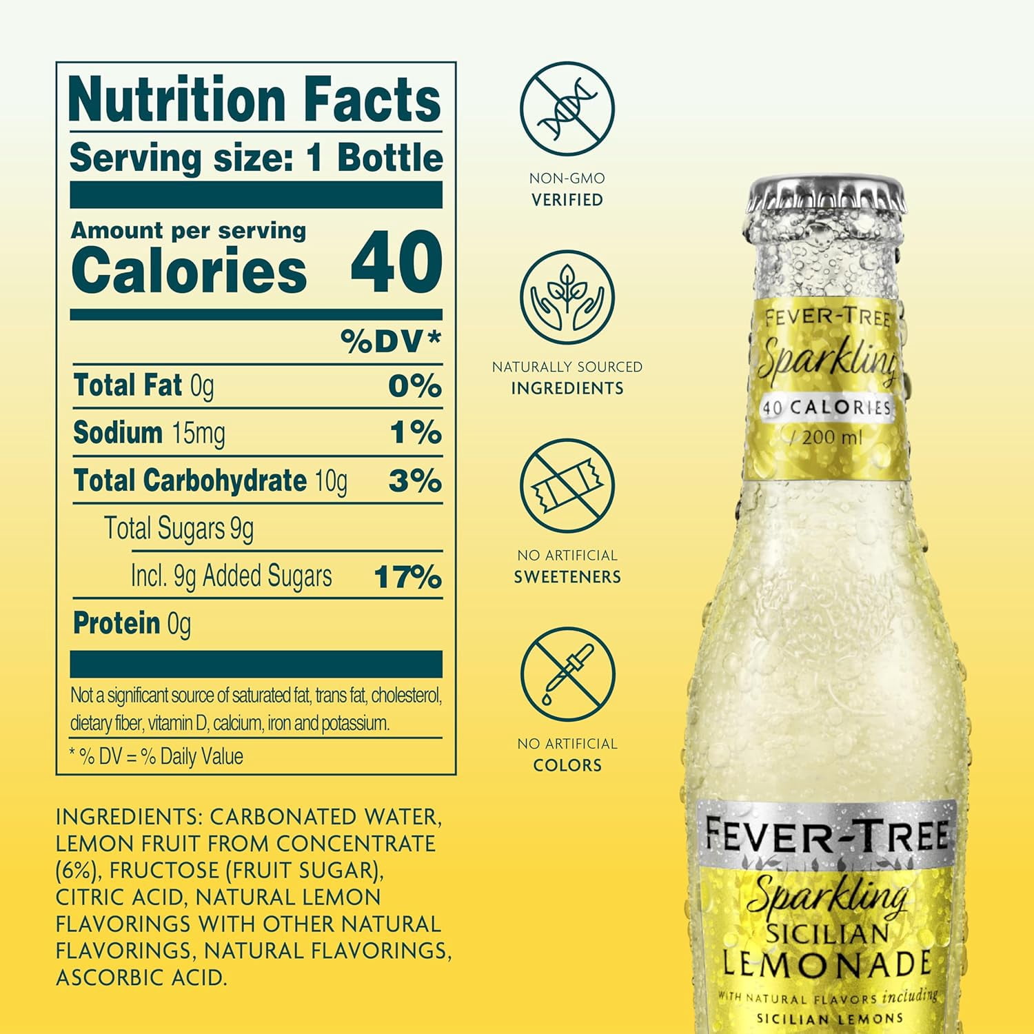 FEVER TREE - Sparkling Sicilian Lemon 4 Pack 27.2FO ( Pack of 6)
