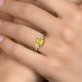 thumbnail image 4 of Gem Stone King 10K Yellow Gold Yellow Citrine and White Topaz Engagement Ring for Women | 2.16 Cttw | Oval 9X7MM | Gemstone November Birthstone | Size 8, 4 of 6