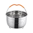 thumbnail image 3 of Cesta vaporera con asa, accesorios de construcción sólida para cocina, colador de frutas y verduras, inserto de cocina de acero inoxidable por 6 cuartos Macarena Cesta vaporera, 3 of 8