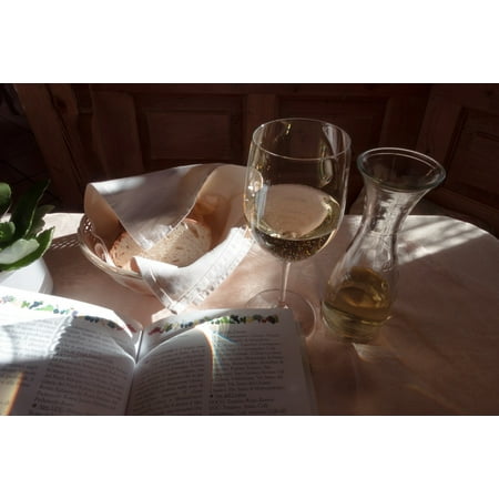 - LAMINATED POSTER Wine Bread Cover Breadbasket White Bread Italian Poster Print 24 x 36