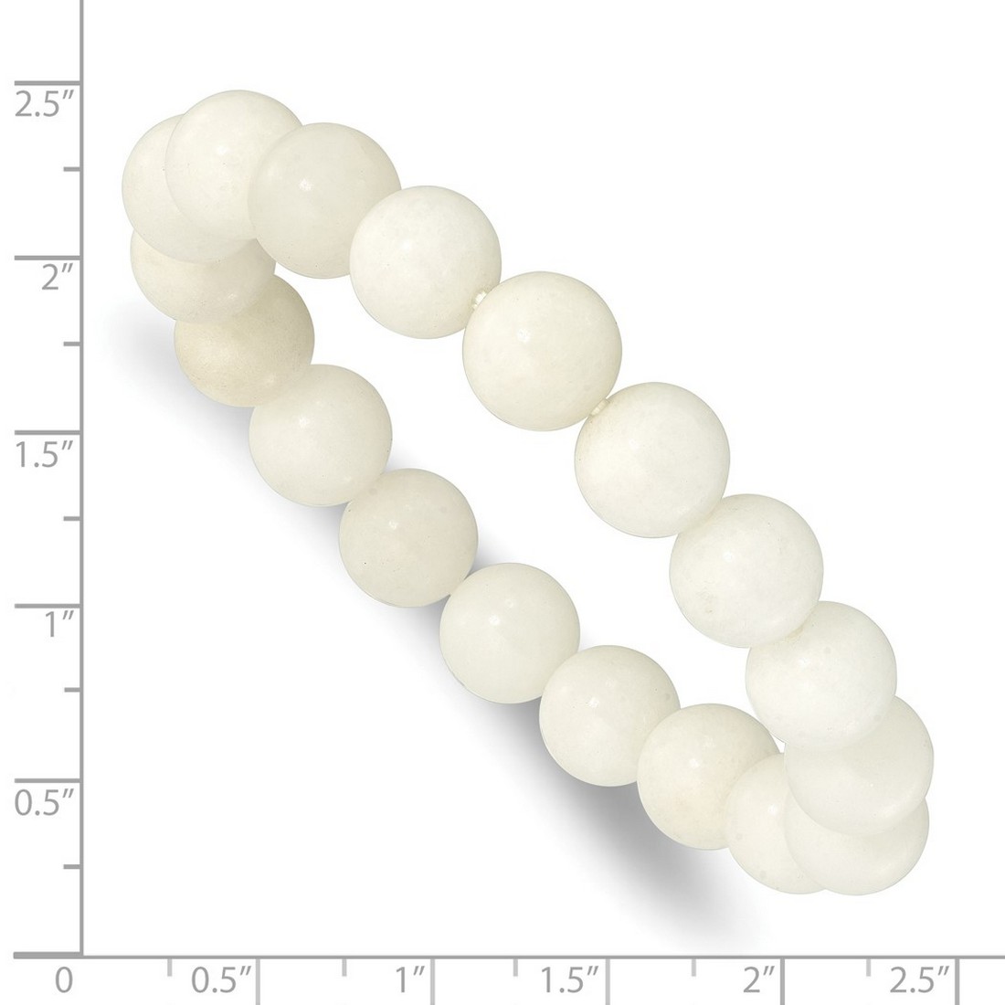 White Dyed Jade 10.00mm Beaded Stretch Bracelet Stretch Bracelet for Women