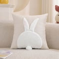 thumbnail image 2 of 18x18 Inch Easter Pillow Covers, 3D Embroidered Velvet Bunny Rabbit Throw Pillowcase for Sofa Couch Bedroom Decor, Spring Home Decoration Cushion Case, Bunny Rabbit Pillow Covers, 2 of 6