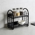 thumbnail image 2 of TIELUTT Double Layer Desktop Storage Rack Desk Mini Sponge Tray for Kitchen Dish Storage Water Bottle Rack Organizer Dish Drying Rack over the Stainless Steel Corner Strainers for Kitchen, 2 of 4