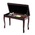 thumbnail image 1 of Patiojoy Piano Bench Wood Padded Double Duet Keyboard Seat w/ Storage Box Brown, 1 of 10
