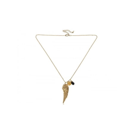 Golden Angel Wing Rose Charm Costume Jewelry Necklace Genuine Crystal
