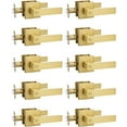 thumbnail image 1 of Levier de Porte en Or Brossé Sans Verrou, Poignée de Porte Réversible Sans Verrouillage pour Porte Droitier/gauche, Ensemble Robuste de Levier Carré pour Usage Intérieur/extérieur, 1 of 9