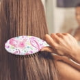 thumbnail image 3 of Pink Breast Cancer and Pioneer Flower Hair Brush,Girls Detangling Hair Brush,Glide Through Tangles with Ease for Wet & Dry Hair,8.8"X2.8", 3 of 7