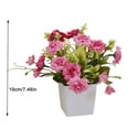 thumbnail image 2 of Artificial Potted Flower Lifelike Fake Cloth Flower Plastic Flowerpot Simulation Floral Decor  Red, 2 of 8