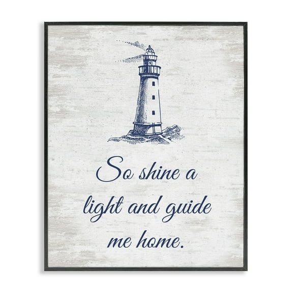 Stupell Industries Guide Me Home Coastal Painting Black Framed Art Print Wall Art, 11 x 14