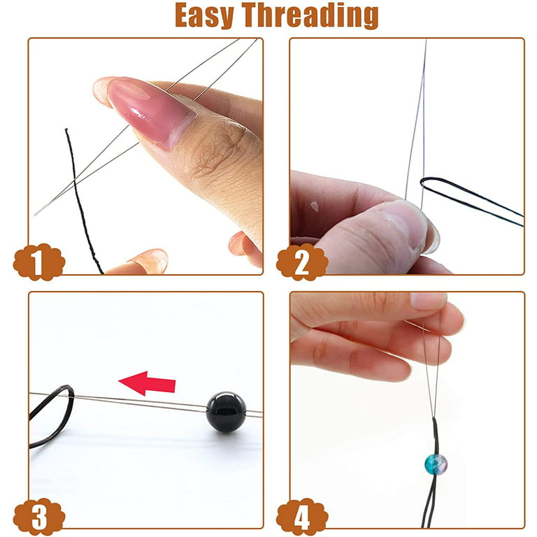 Beading Needles for Jewelry Making Bead Needle - 18 PCS Large Eye
