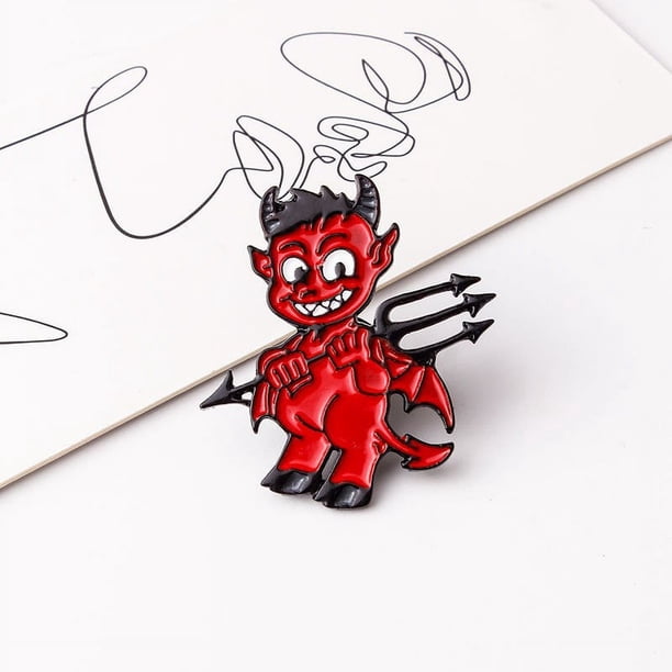 Broche De Goteo De Aceite De Aleación De Personaje De Diablo De Dibujos Animados Insignia Accesorio De Disfraz De Halloween
