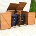 thumbnail image 2 of Leisure Season Medium Horizontal Wood Trash and Recycling Storage Shed in Brown, 2 of 6