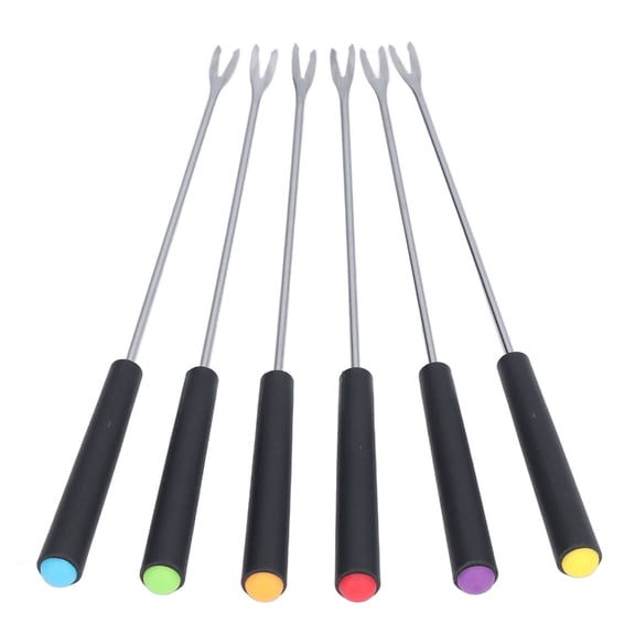 Stainless Steel Fondue Forks, Fondue Forks Set Different Colors for Cake for Chocolate for Cheese Fondue