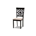 thumbnail image 3 of Baxton Studio Dallas Modern and Contemporary Sand Fabric Upholstered and Dark Brown Finished Wood 7-Piece Dining Set, 3 of 7