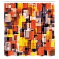 thumbnail image 3 of Ambesonne Geometric Shower Curtain, Modern Painting, 69"Wx70"L, Orange Yellow and White, 3 of 5