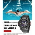thumbnail image 3 of Men's Watches Outdoor Sports Waterproof Military Watch Large Face Tactical Digital Analog Wrist Watch Date Multi Function Led Alarm Stopwatch for Men, 3 of 7